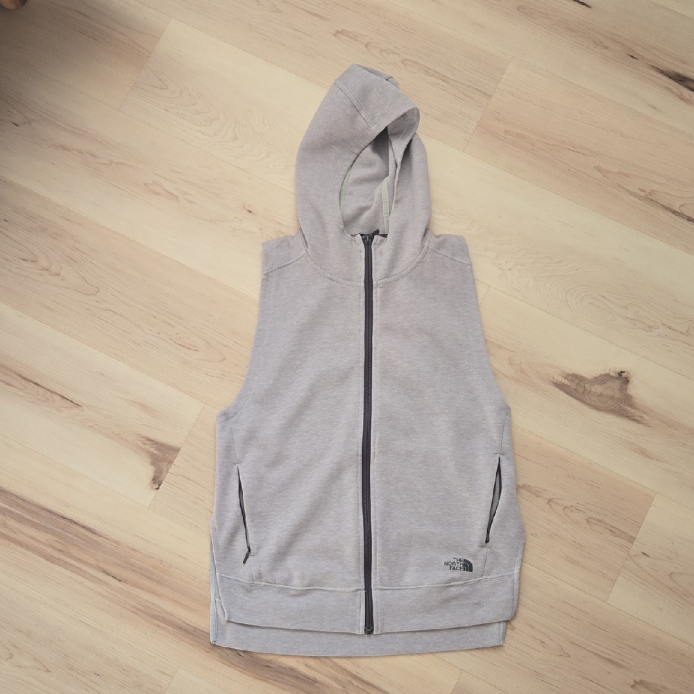 The North Face Hooded Vest, Grey. Size Medium